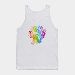 Inky Paw Print - Multicoloured Tank Top